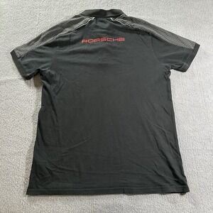 Porsche Drivers Selection Polo Shirt Mens Large Black Short Sleeve Button Down